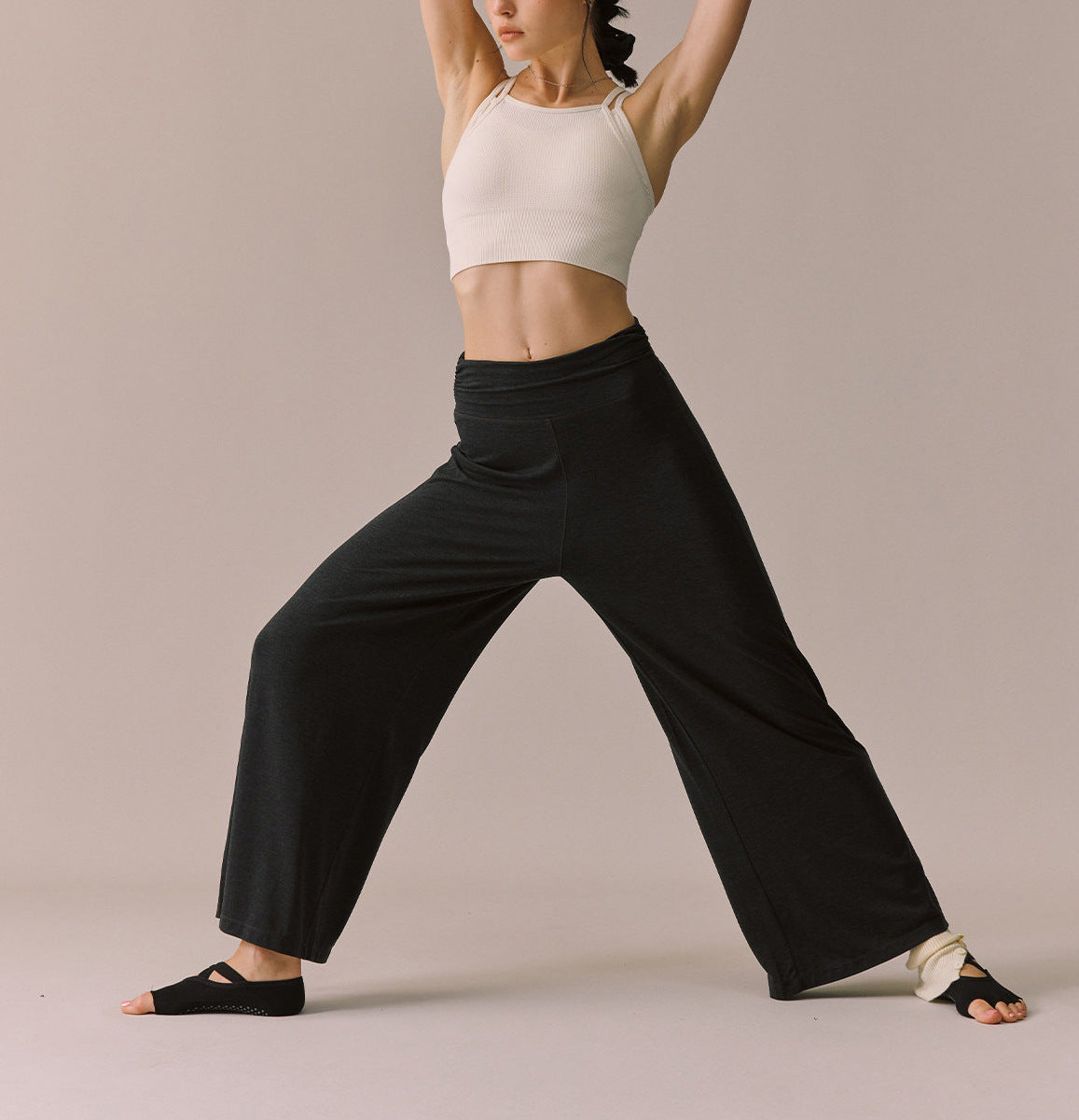 竹繊維ドレープ薄手ゆったりワイドパンツ 3216