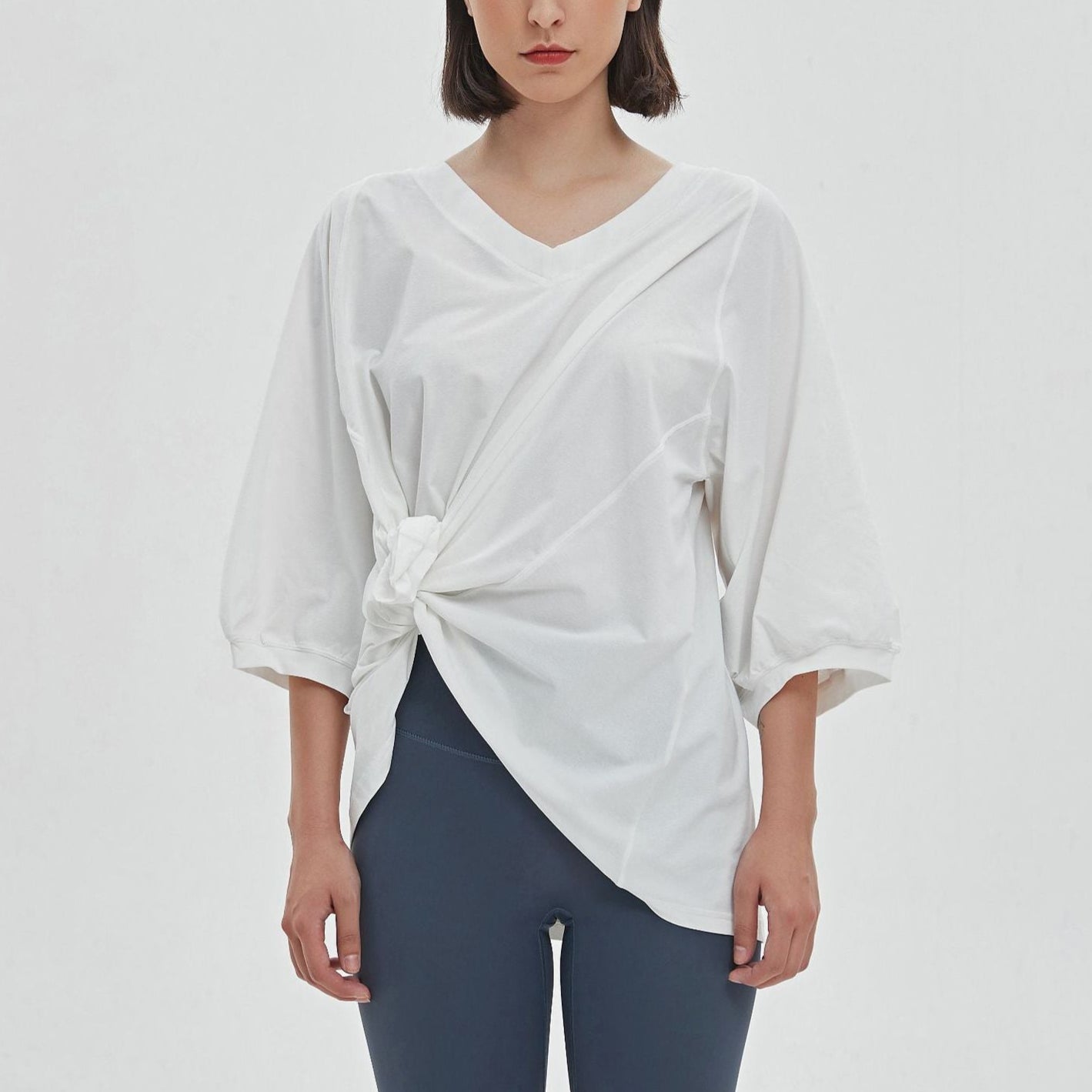 ミドルスリーブ リラックスヨガトップス2333