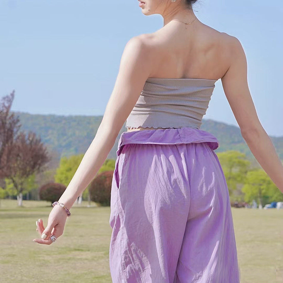 花びらデザインのゆったりヨガパンツ 3089