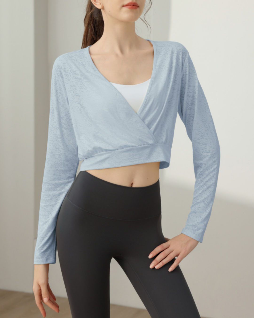 ミラージュカシュクールヨガロングトップ 2296
