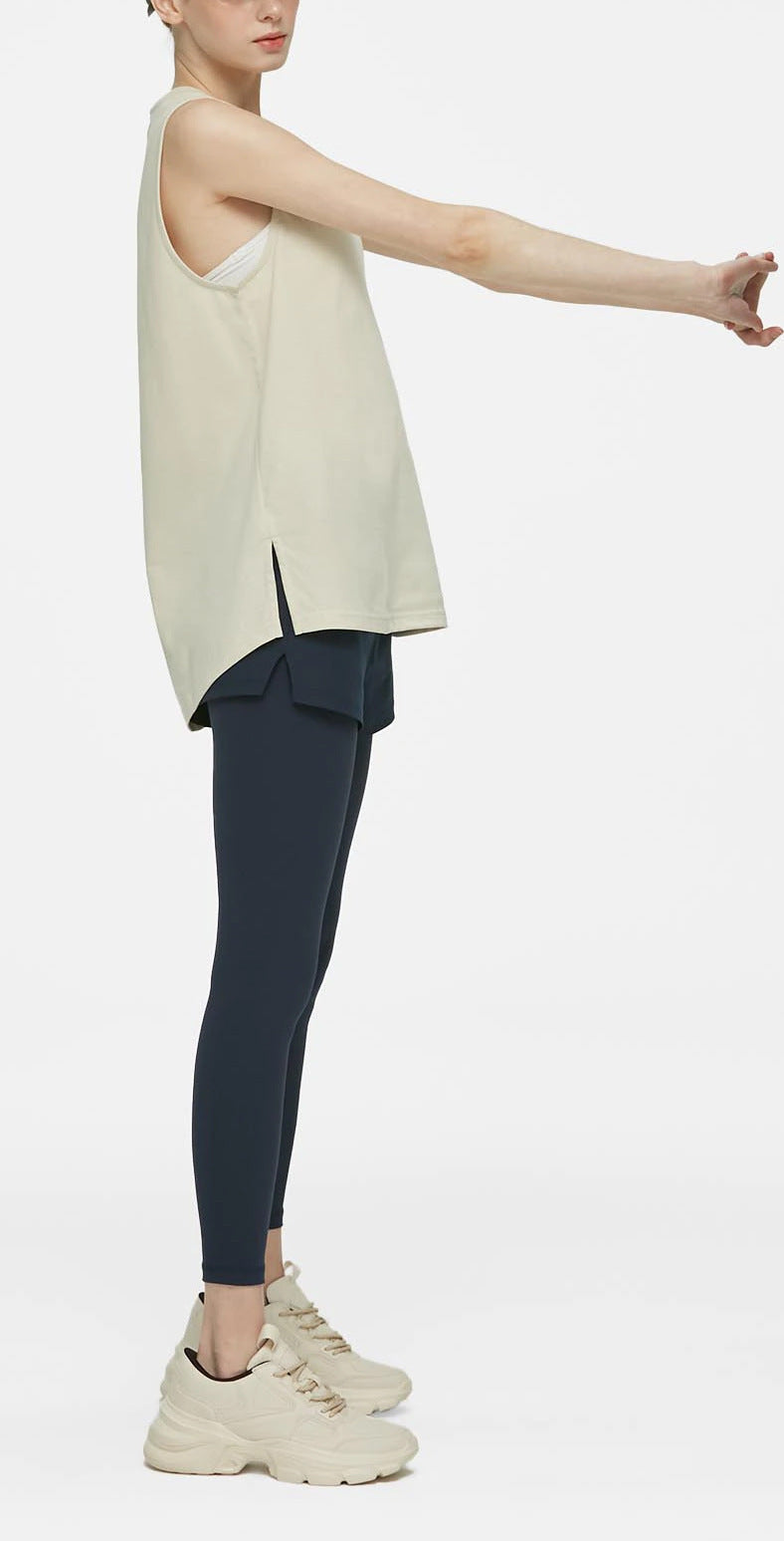 スポーツロング丈ノースリーブ体系カバージムウェアトップス 2458