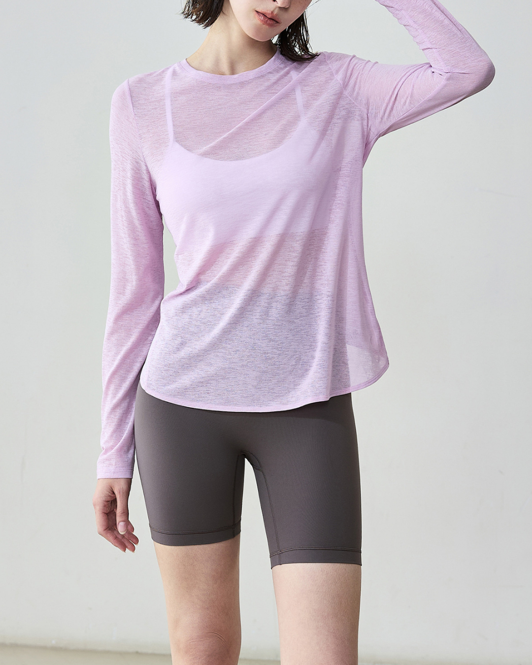 マイレバッククロス杢シアーロングカットソー 2368