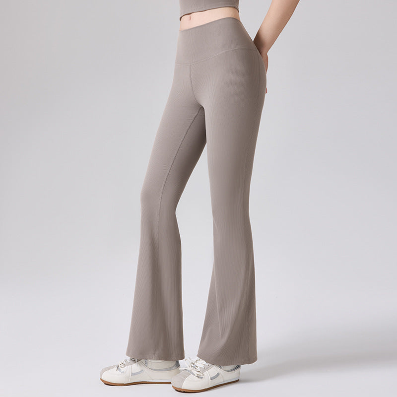 ハイウエストリブヒップカバー付きフレアパンツ 3187