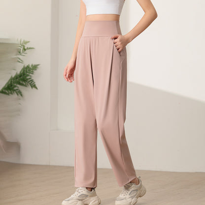 カジュアルハイウエストストレートロングパンツ 3203