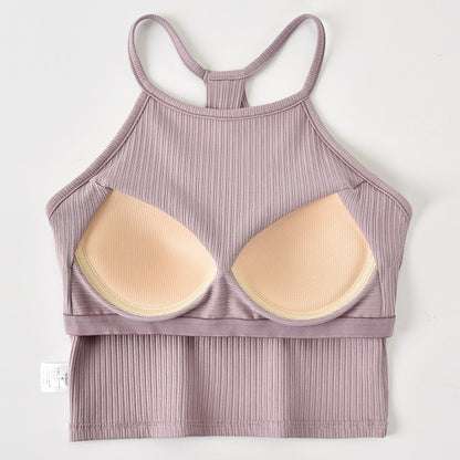 美背セクシーバッククロスカップ付きキャミソール 2505