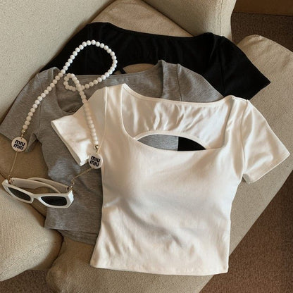 セクシーギャル背中魅せパッド付きTシャツ 2539