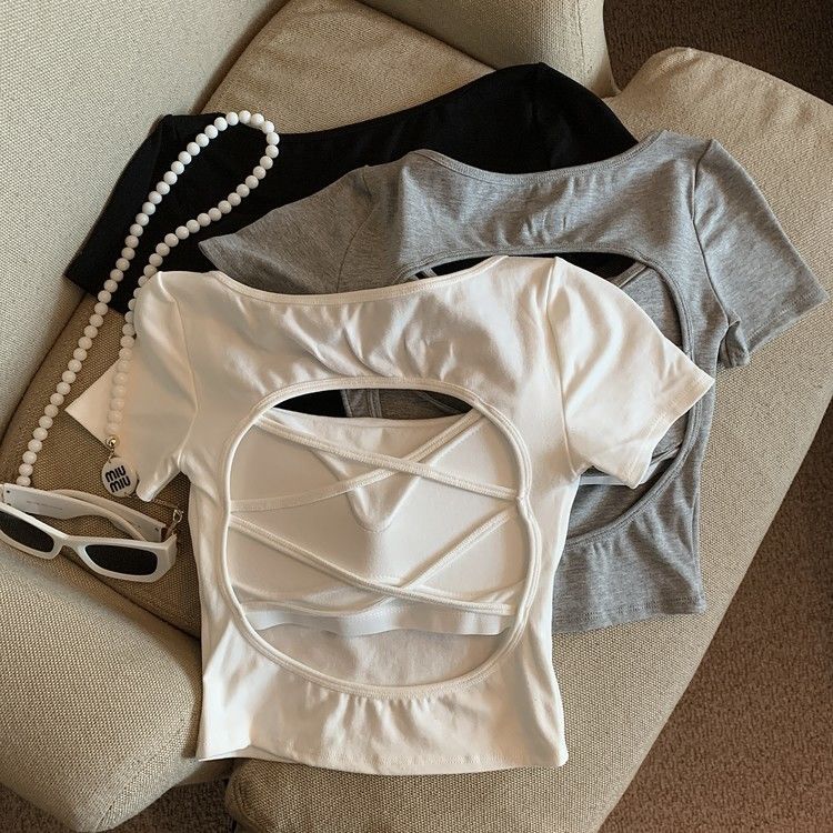 セクシーギャル背中魅せパッド付きTシャツ 2539