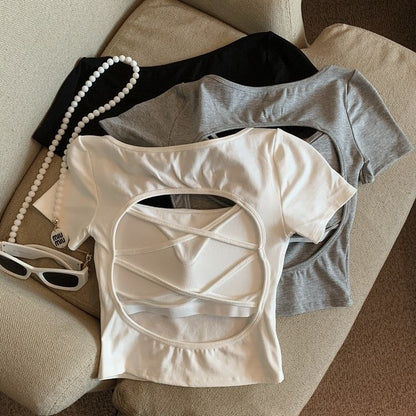 セクシーギャル背中魅せパッド付きTシャツ 2539