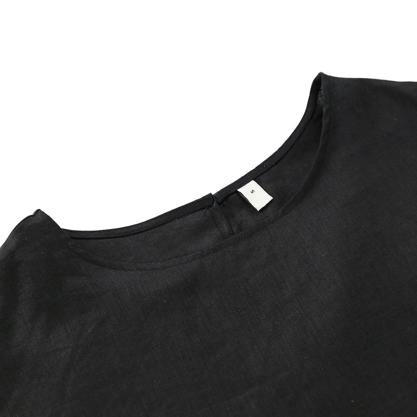 カジュアルリネンゆったりバルーンスリーブTシャツトップス  2475