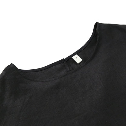 カジュアルリネンゆったりバルーンスリーブTシャツトップス  2475