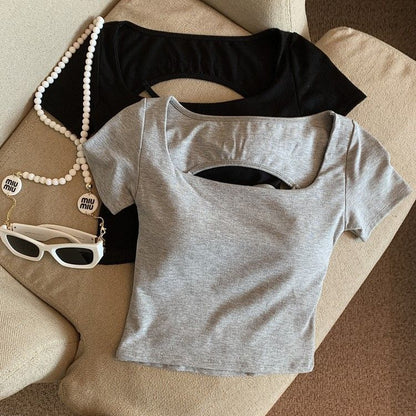 セクシーギャル背中魅せパッド付きTシャツ 2539