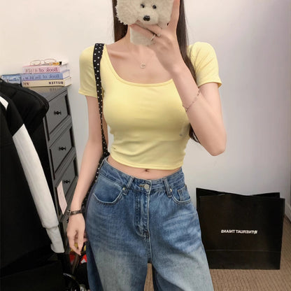 セクシーギャル風背中魅せカップ付き半袖Tシャツ 2545