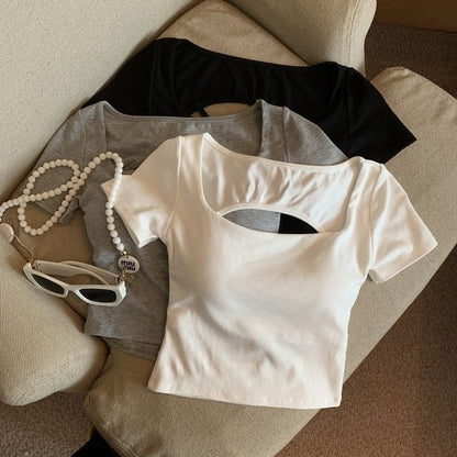 セクシーギャル背中魅せパッド付きTシャツ 2539
