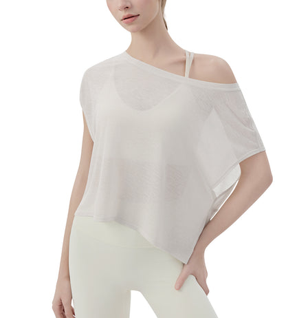 ヨガウェア半袖ゆったり体型カバーフィットネストップス 2461