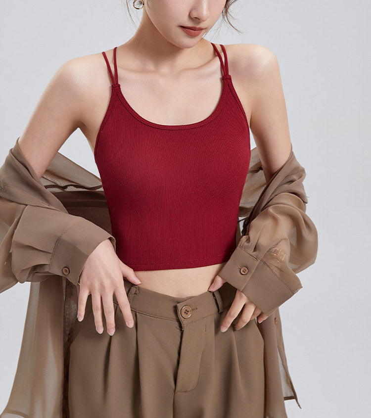 クロス美背ノンワイヤーカップ付きキャミソール 2534