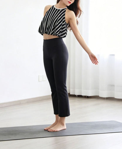 欧美风ノースリーブストライプおしゃれカップ付きヨガウェア 2486