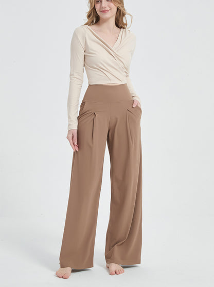 長袖クロスVネックヨガピラティスランニングダンストップス 2430