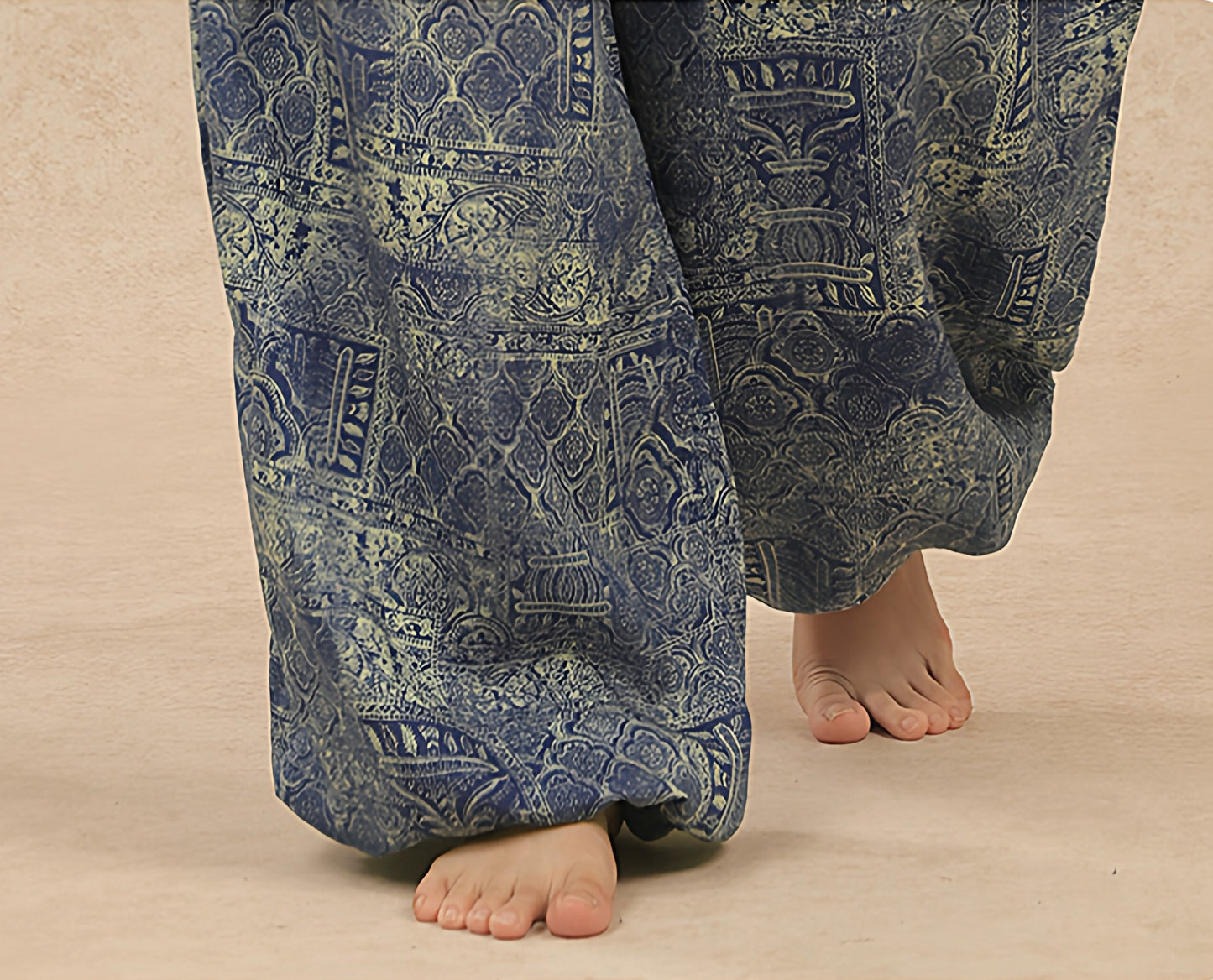リネン混ゆったり裾絞りサルエルパンツ 3202