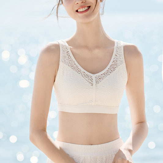 フェミニンレースホック付きヨガブラトップ 2593