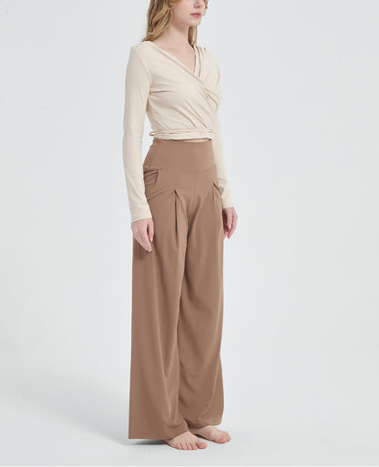 長袖クロスVネックヨガピラティスランニングダンストップス 2430