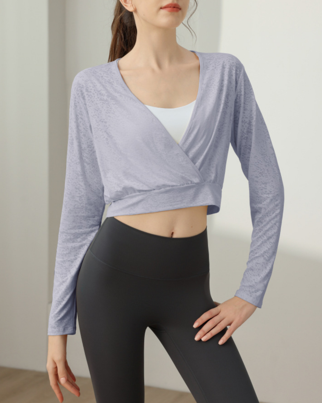 ミラージュカシュクールヨガロングトップ 2296