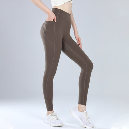 裏起毛厚手ハイウエストヨガパンツレギンス 3135