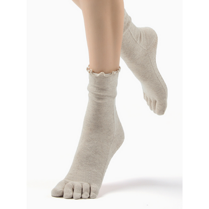 rメロウフリルリブ五本指着圧ヨガソックス 5027