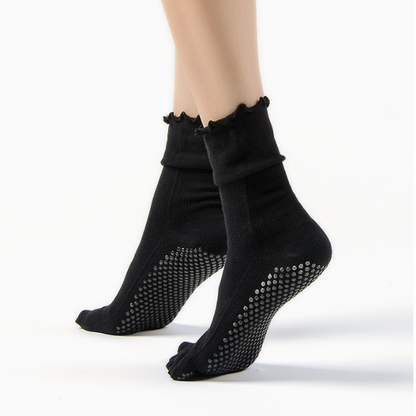 rメロウフリルリブ五本指着圧ヨガソックス 5027