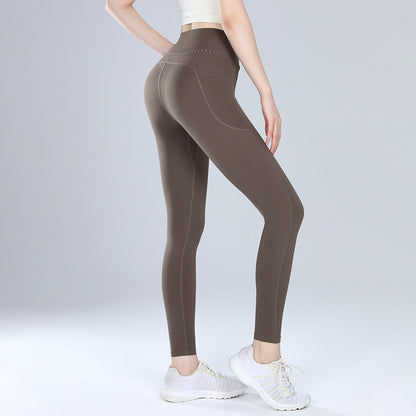 裏起毛厚手ハイウエストヨガパンツレギンス 3135