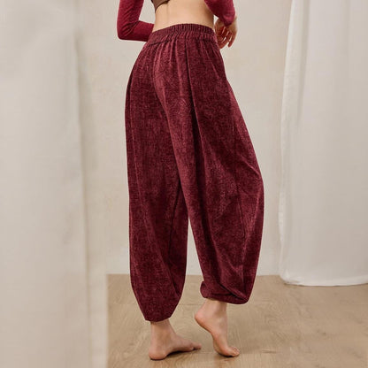 クリスマスレッド瞑想ゆったりバルーンヨガパンツ 3134