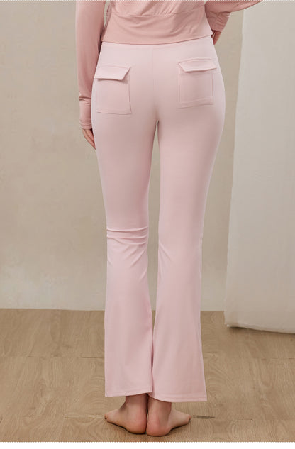 ハイウエスト フレア ヨガパンツ 美脚 ベルボトム3140