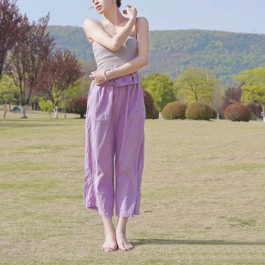 花びらデザインのゆったりヨガパンツ 3089