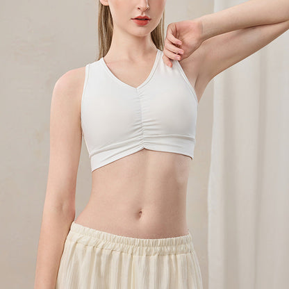 美背 太めストラップ カップ付き ピラティス ブラトップ 2392