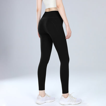 裏起毛厚手ハイウエストヨガパンツレギンス 3135