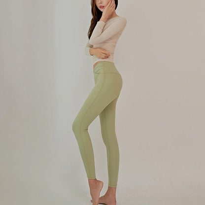 くすみカシュクールヨガロングトップ 2262