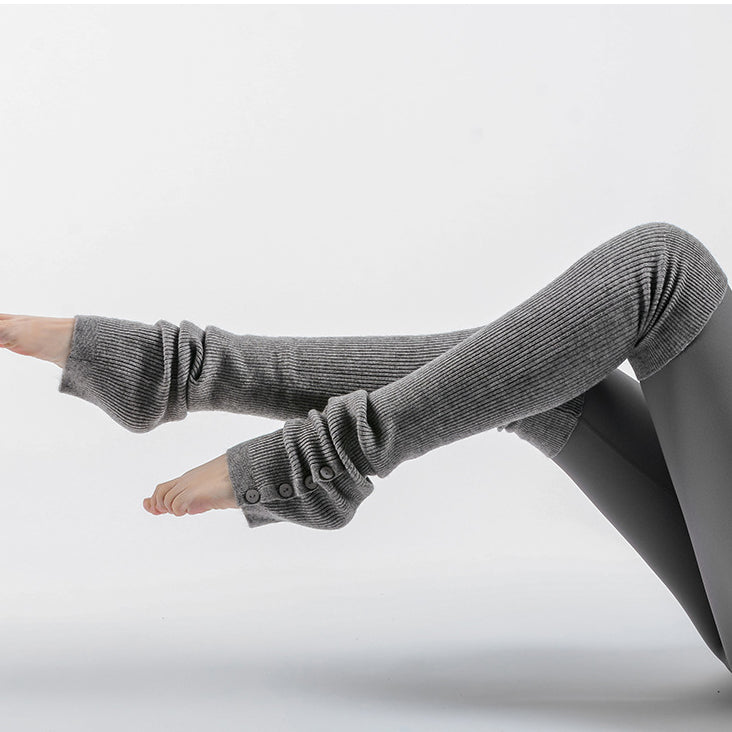 くすみカラーリブニットレッグウォーマー 62cm 5034