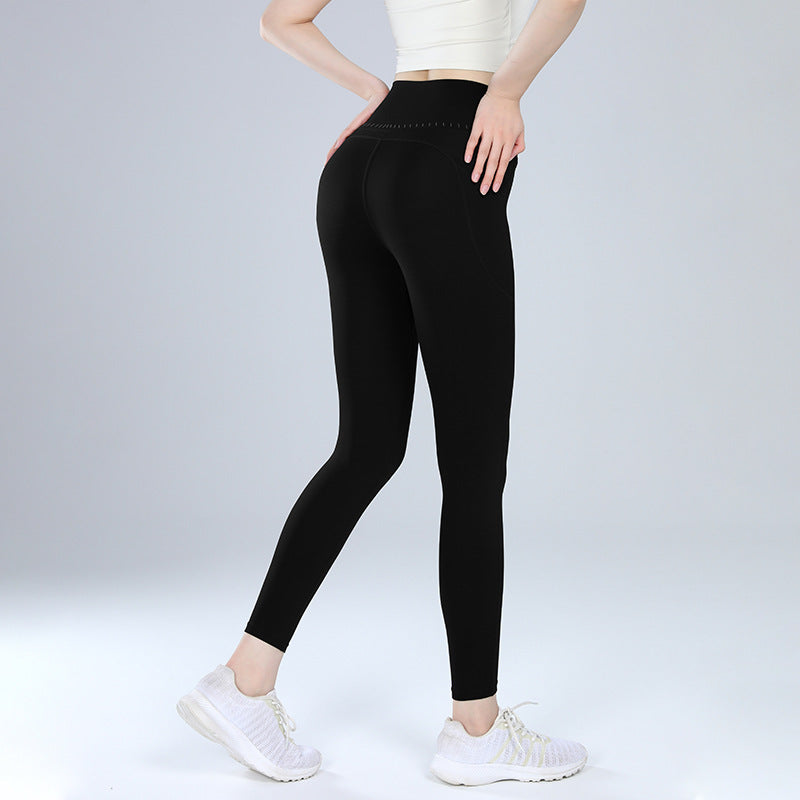 裏起毛厚手ハイウエストヨガパンツレギンス 3135