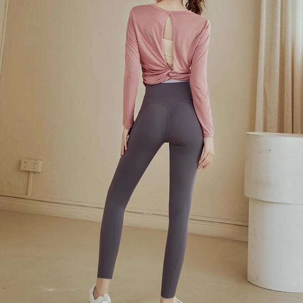 バックツイストヨガロングカットソー 2191