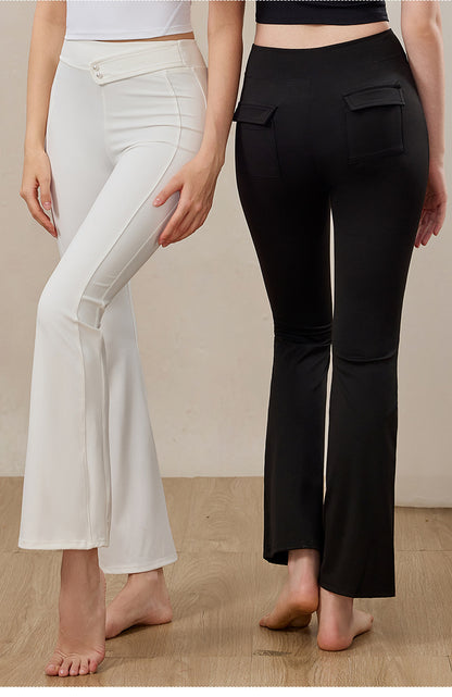 ハイウエスト フレア ヨガパンツ 美脚 ベルボトム3140