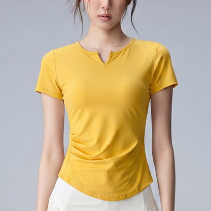 着痩せギャザーTシャツプリーツミニスカート2点セット 4127