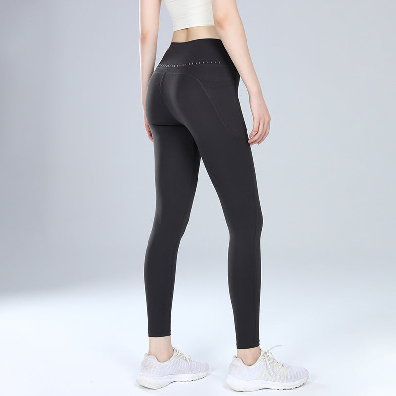 裏起毛厚手ハイウエストヨガパンツレギンス 3135