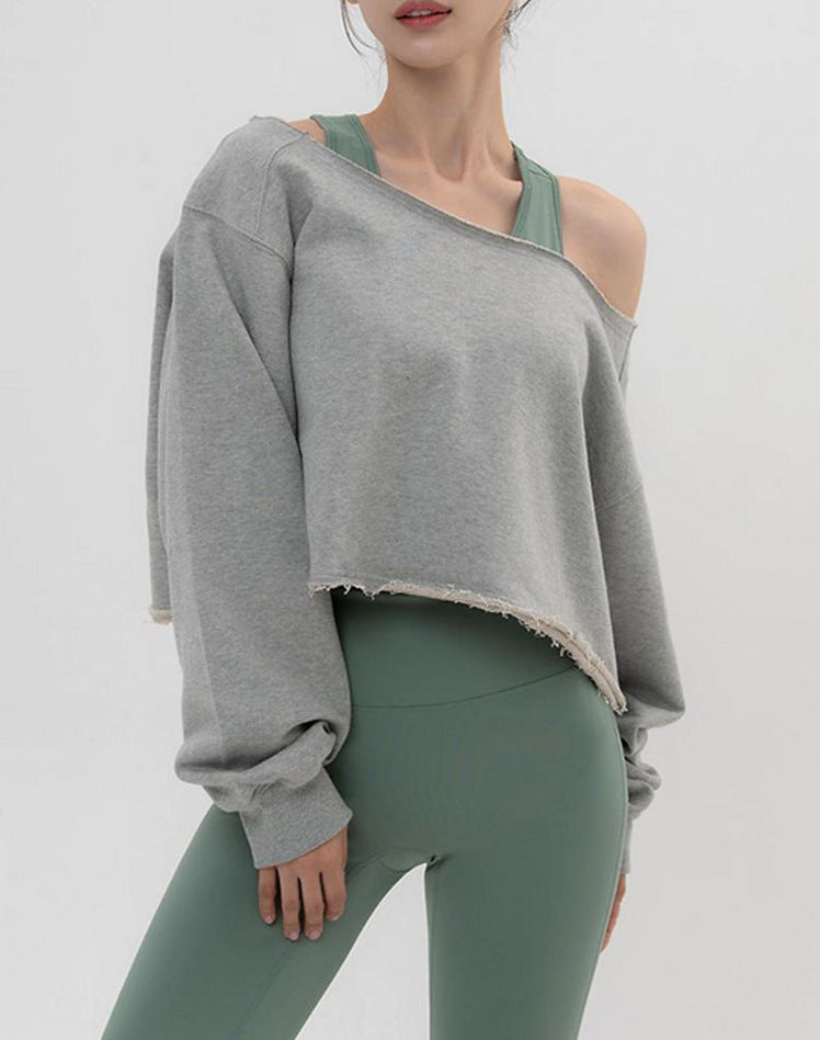クロップド丈 カジュアル フリンジプルオーバー 2388