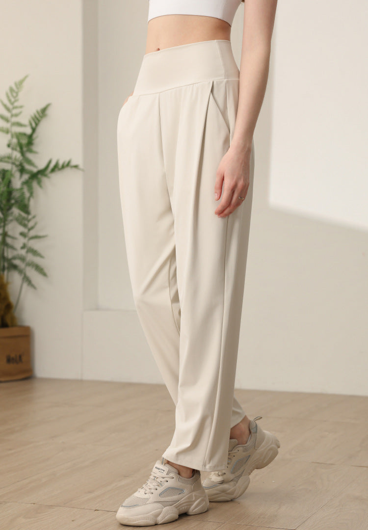 カジュアルハイウエストストレートロングパンツ 3203