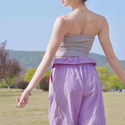 花びらデザインのゆったりヨガパンツ 3089