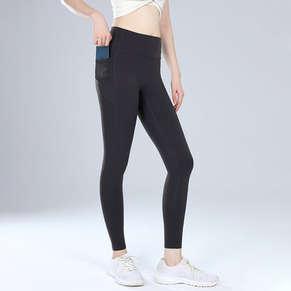 裏起毛厚手ハイウエストヨガパンツレギンス 3135