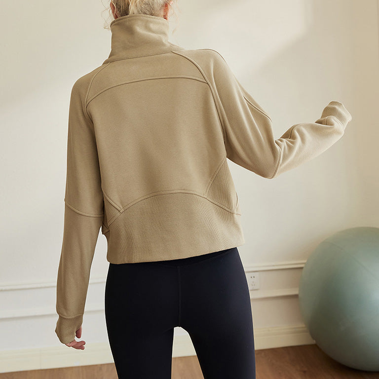 スタンドカラーハーフジッププルオーバー 2367