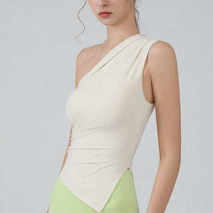 ワンショルダーサイドスリットアシンメトリーヘムタンクトップ 2560