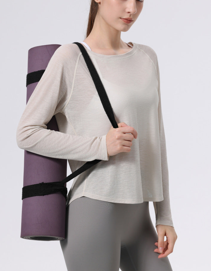 スポーツ薄手スラブシアー長袖速乾トレーニングウェアトップスTシャツ 2453