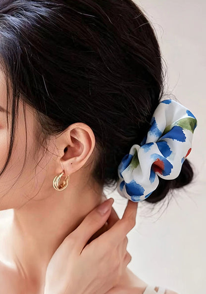 花柄シュシュヘアアクセサリー 5045