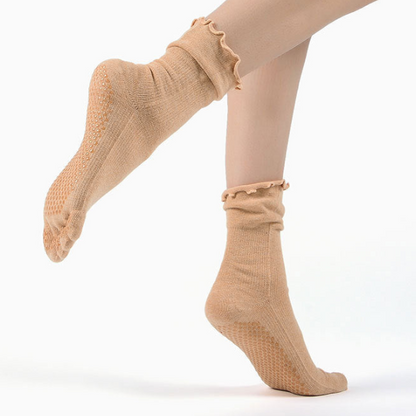 rメロウフリルリブ五本指着圧ヨガソックス 5027